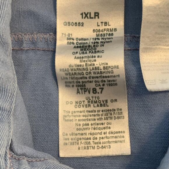 Steelguard Essentials FR Shirt Mens 1XL Blue Flame Resistant Long Sleeve Work - Picture 3 of 7